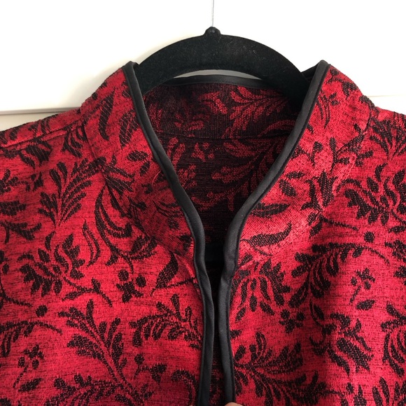 Chico's Red Floral Jacket - Picture 3 of 6